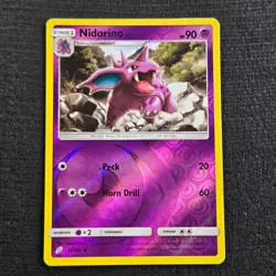 Pokemon Team Up Nidorino Uncommon 58 Reverse Holo Lightly Played - Image 1