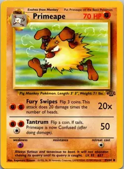 Primeape 43/64 Uncommon Jungle Pokemon Unlimited Lightly Played - Image 2