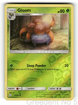 Gloom 3/236 Uncommon Cosmic Eclipse Pokemon Reverse Holo Near Mint - Image 1