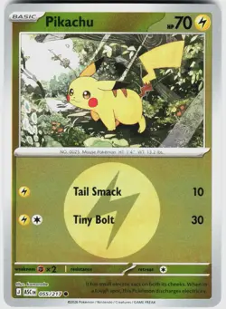 PIKACHU (ENERGY SYMBOL PATTERN) 055/217 - NM REVERSE HOLO ASCENDED HEROES - Image 1