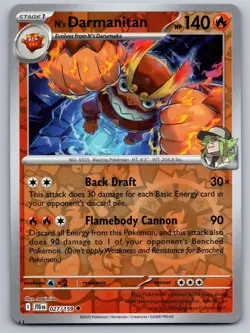 N'S DARMANITAN 027/159 REVERSE HOLO UC POKEMON JOURNEY TOGETHER NM/M - Image 1