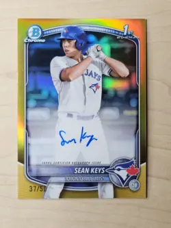Sean Keys 2025 Bowman Chrome True Gold Refractor Auto /50 (See Description) - Image 1