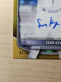 Sean Keys 2025 Bowman Chrome True Gold Refractor Auto /50 (See Description) - Image 2