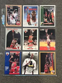 (9) Different MICHAEL JORDAN Basketball Card Lot Chicago Bulls - Image 1