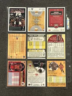 (9) Different MICHAEL JORDAN Basketball Card Lot Chicago Bulls - Image 2