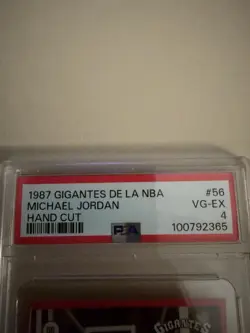 Michael Jordan 1987 Gigantes de la NBA #56 Sticker Card PSA 4 Rare - Image 2
