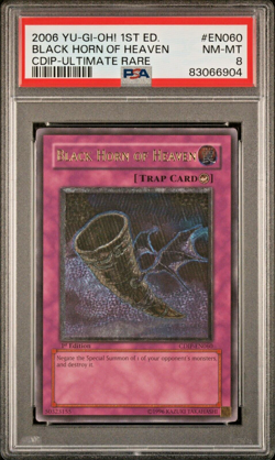 2006 Yugioh (UTR) Black Horn of Heaven PSA 8 CDIP-EN060 1st Ed. ULTIMATE RARE - Image 1