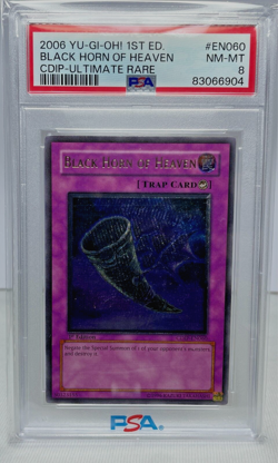 2006 Yugioh (UTR) Black Horn of Heaven PSA 8 CDIP-EN060 1st Ed. ULTIMATE RARE - Image 3