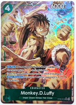 Monkey D. Luffy ST30-012 SR Parallel Start Deck EX Luffy & Ace ONE PIECE Card NM - Image 1