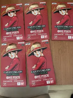 One Piece OP-13 Carrying On His Will Sleeved Booster Packs SEALED (LOT OF 5) - Image 1