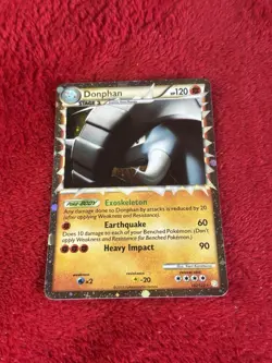 Donphan (Prime) 107/123 Heartgold & Soulsilver Holo Pokemon Card Played - Image 1