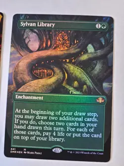 MTG - Sylvan Library FOIL Borderless - Dominaria Remastered - Image 1