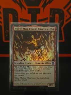 NM Foil Molten Man, Inferno Incarnate, MTG, Marvel's Spider-Man, Magic, 84 - Image 1