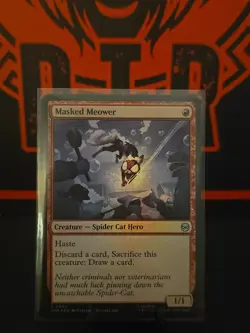NM Foil Masked Meower, MTG, Marvel's Spider-Man, Magic the Gathering, 82 - Image 1