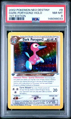 2002 POKEMON NEO DESTINY 1ST EDITION #8 DARK PORYGON2-HOLO PSA 8 - Image 1