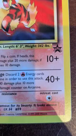 Arcanine - Black Star Promo 6 Vintage Pokemon Card TCG WOTC NM/MINT - Image 3