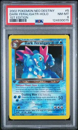 2002 POKEMON NEO DESTINY 1ST ED #5 DARK FERALIGATR-HOLO PSA 8 - Image 1