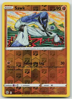 Pokemon Sawk 081/172 Brilliant Stars Common Reverse Holo NM - Image 1
