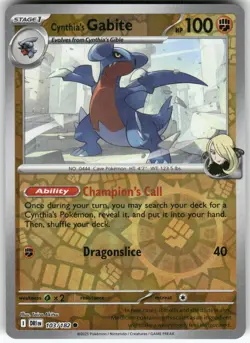 Cynthia's Gabite 103/182 Common Destined Rivals Pokemon Reverse Holo Near Mint - Image 1
