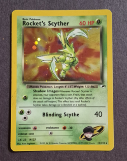 Pokemon TCG Gym Heroes Rocket's Scyther 013/132 Holo Rare English - Image 1