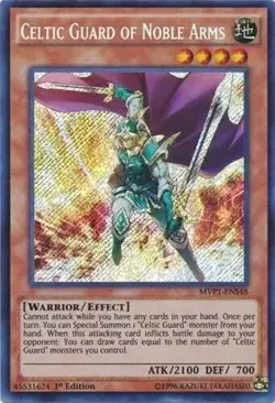 Celtic Guard of Noble Arms MVP1-ENS48 Secret Rare 1st NM Yugioh DNA GAMES - Image 1