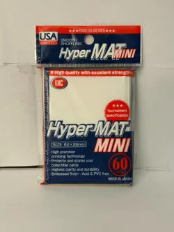 KMC Hyper MAT Mini White Card Sleeves 60ct 62x89mm Sealed Yu-Gi-Oh USA Ltd - Image 1