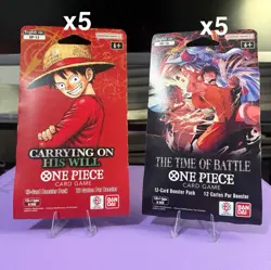 One Piece TCG English OP-16 & OP-13 The Time of Battle Booster Sleeved Pack x10 - Image 1