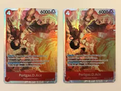 2x Bandai One Piece Card Game Portgas D Ace ST30-007 Special Foil - Image 1