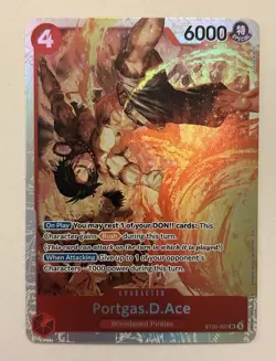 2x Bandai One Piece Card Game Portgas D Ace ST30-007 Special Foil - Image 3