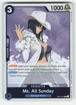 One Piece MS. ALL SUNDAY OP01-079 Romance Dawn FOIL NM - Image 1