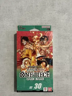 One Piece Card Game: Starter Deck (ST-30) Luffy & Ace - DAMAGED at the top - Image 1