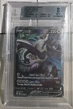 Lugia V 186/195 Pokemon Sword & Shield Silver Tempest Secret Rare Alt Art BGS 8 - Image 1