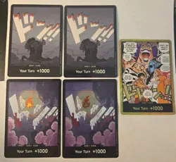 One Piece DON!!! Cards Lot of 5 - The Time Of Battle - OP-16 - GOLD - Image 1