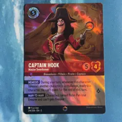 Lorcana TCG | Captain Hook Master Swordsman 214/204 Disney Enchanted - Image 1