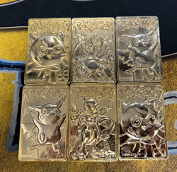 Pokemon Set of 6 Burger King 23k Gold Plated Cards - Pikachu, Charizard, Mewtwo - Image 1