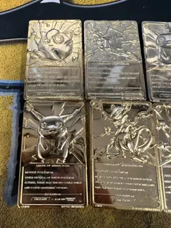 Pokemon Set of 6 Burger King 23k Gold Plated Cards - Pikachu, Charizard, Mewtwo - Image 5