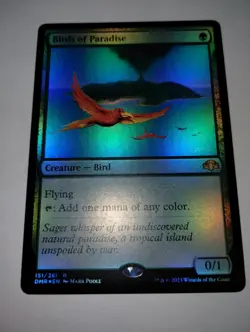 Birds of Paradise -Foil Near Mint MTG Dominaria Remastered FREE SHIPPING - Image 1