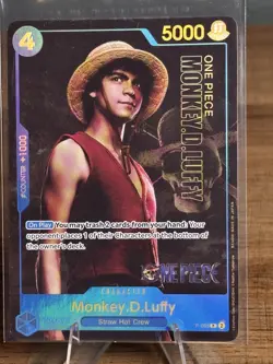 One piece Monkey D.Luffy P-055 Live Action Premium English Card Foil - Image 1