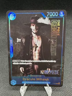 One piece Dracule Mihawk P-052 Live Action Premium English Card Foil - Image 1