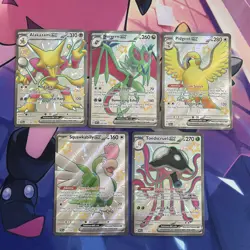 Pokemon TCG | Scarlet & Violet Paldean Fates Full Art X5 Card Bundle (2) - Image 1