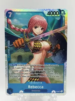 Rebecca OP10-058 SR ONE PIECE Tcg Card Game NM Blue - Image 1