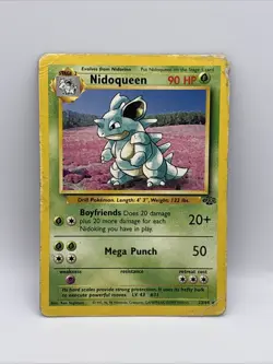 Nidoqueen 23/64 Non Holo Rare Pokemon TCG Card Vintage Jungle 1999 Poor - Image 1