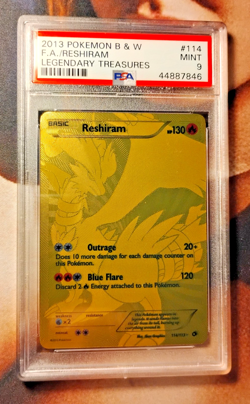Reshiram 114 PSA 9 Legendary Treasures Gold Vintage Black & White Graded Pokemon - Image 1