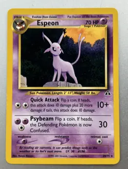 Espeon (20) Neo Discovery #20/75 Non Holo Rare Pokemon Card- MP - Image 1