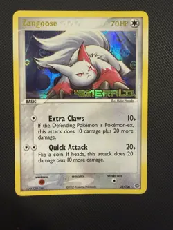 Zangoose 21/106 Reverse Holo Rare EX Emerald 2005 NM Stamped Pokemon Card - Image 1