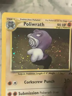 Pokemon TCG Vintage Poliwrath 9/75 Neo Discovery Holo Fart 💨 swirl 🌀🔥🔥‼ - Image 3