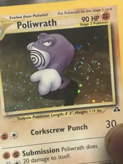 Pokemon TCG Vintage Poliwrath 9/75 Neo Discovery Holo Fart 💨 swirl 🌀🔥🔥‼ - Image 5