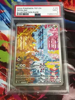PSA 9 Deerling 165/162 Illustration Rare Holo Temporal Forces 2024 Pokemon - Image 1