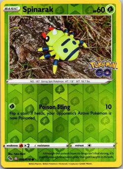 Spinarak (Peelable Ditto) 006/078 Holo Common Pokemon GO Pokemon Reverse Holo NM - Image 1