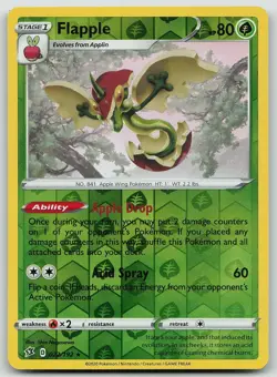 Pokemon Flapple 022/192 Rebel Clash Rare Reverse Holo NM - Image 1